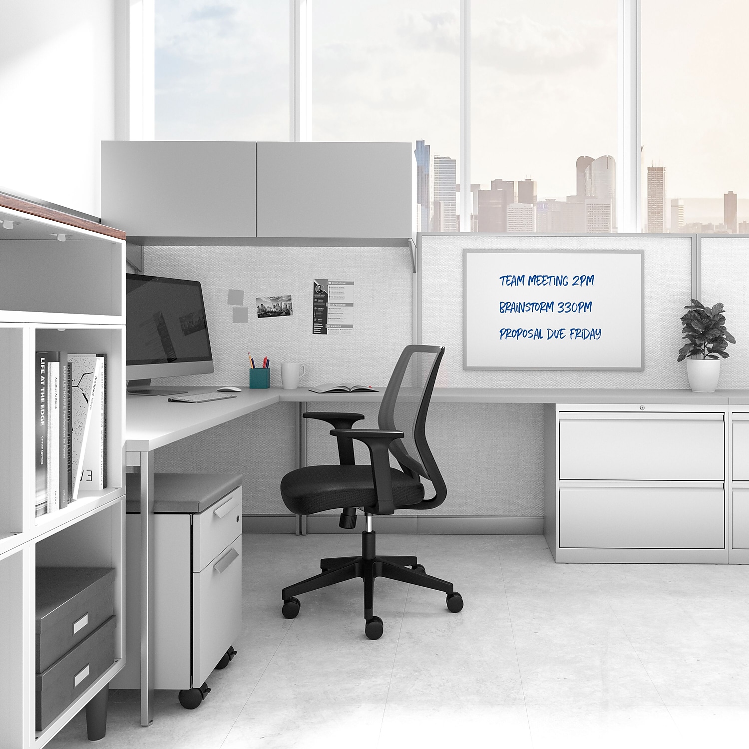 Staples TRU RED Melamine Dry Erase Board Gray Frame 3' x 2' (TR59355)