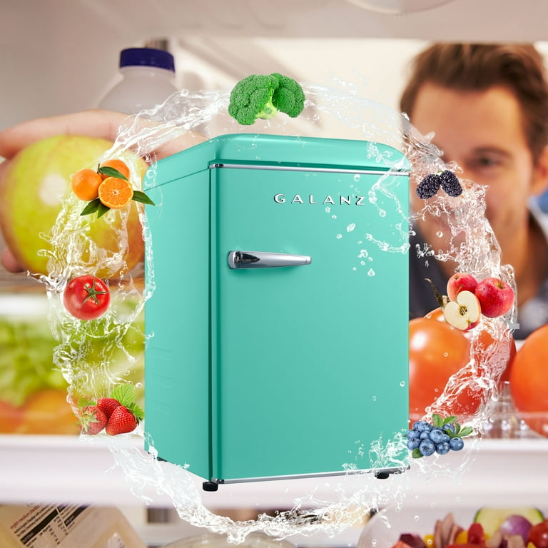 Galanz Retro Efficient Compact Refrigerator w/Freezer, 2.5 Cu Ft