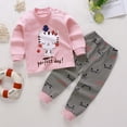 thumbnail image 2 of Caqnni Baby Girl Outfits Big Sister Long Sleeve Sweatshirt Pants Set Sweatsuit Toddler Fall Winter Clothes Sleepwear Pajamas(2-3 Years), 2 of 4