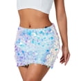 thumbnail image 2 of GZWYHT Jupes pour Femmes, Mini Jupe à Sequins Taille Haute Ajustée Décontractée Jupe Courte à Sequins, Jupes d'Été, Robe Rose Doré, Jupes Taille Haute m, 2 of 4