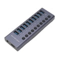 thumbnail image 3 of Concentrador USB 3.0 Bling Bling 10 puertos 60 W con Interruptores de alimentación individuales, 3 of 12