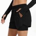 thumbnail image 4 of Uobin Women's 2 in 1 Running Shorts Quick Dry Athletic Gym Workout Shorts with Liner Phone Pockets, 4 of 9