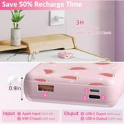 Yoobao Portable Charger 20W 10000mAh Cute USB-C in & Out Power Bank Fast Charging, PD 3.0+QC 4.0 High-Speed Charging Phone Battery Pack for iPhone 14 13 12Pro Max iPad Samsung - Pink