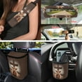 thumbnail image 4 of Yuyamidu Highland Cow Car Seat Cover Set of 15 Cross Steering Wheel Cover Seat Belt Covers Trash Bag Air Vent Holder Rear View Mirror Cover Cup Coasters Key Chain Auto Interior Accessories, Brown, 4 of 7