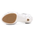 thumbnail image 5 of Sandalias Dream Pairs para Niñas con Tacón Bajo Blancas Talla 6, 5 of 5