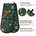 thumbnail image 2 of Yayeee Double Oven Mitt Kitchen Heat Resistant Baking 35" x7" Quilted Cotton Glove, Tiger and Peacock Pattern, 2 of 6
