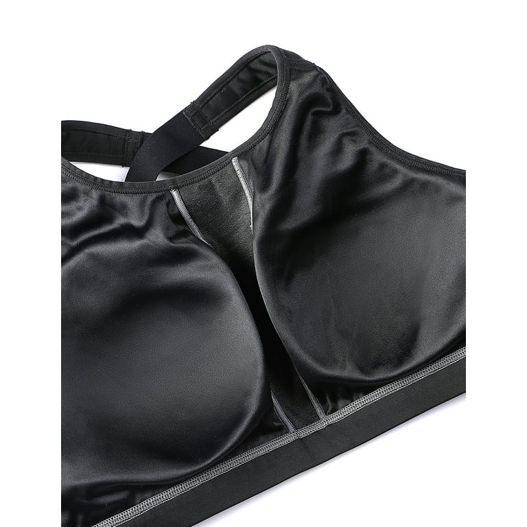 SYROKAN High Impact Criss Cross Sports Bras for Women High Neck Wirefree  Full Coverage Padded 