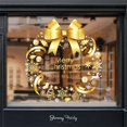 thumbnail image 2 of Pegatinas de ventana de guirnalda de Navidad dorada, decoración navideña para escaparate del hogar, calcomanía de puerta de vidrio, copo de nieve de Navidad, pegatina de Año Nuevo, 2 of 4