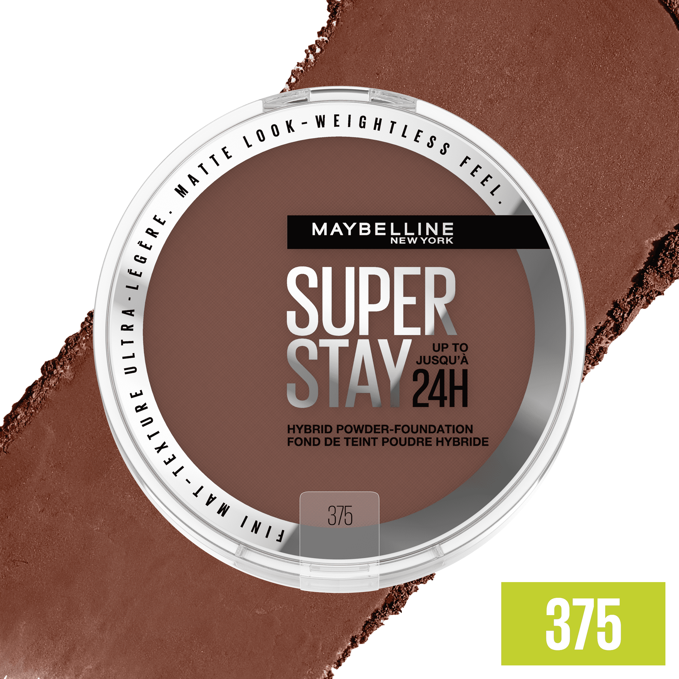 (2 pack) Maybelline Super Stay Powder Foundation Makeup, Soft Matte Finish, 375, 0.21 oz