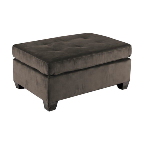 Dtwnek Microfiber Upholstered Ottoman for Living Room, Office, Dark Coffee
