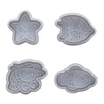 thumbnail image 2 of Vrorvz 4-Piece Sea Animals Cookie Fondant Stampers Set DIY Baking Kit with Spring-Action Handle for Embossing Decorative Crusts Suit for Mini Cookies Pastries BPA-Free, 2 of 5
