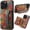Chrysanthemum, variant on for Samsung Galaxy S26+/S26Plus Cork Wood Phone Case Retro Colorful Flower Floral Printed Back Cover, Multiple Magnetic Folio Flip ID Credit Card Holder Slot, Kickstand Support