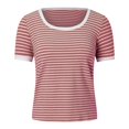 thumbnail image 5 of TSADFHJI Peplum Tops for Women Summer Women Summer Short Sleeve Shirts Crewneck Striped Color Block T Shirts Slim Fit Ribbed Knit Basic Tee Tops Xxl Red, 5 of 5