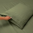 thumbnail image 3 of Queen Size Pillowcase, Hotel Luxury Pillowcase, Extra Soft,Easy Fit,Breathable and Cooling Sheets,Wrinkle Free Green, 3 of 5