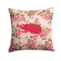 Beetle Shabby Chic Pink Roses Fabric Decorative Pillow