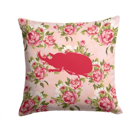 Beetle Shabby Chic Pink Roses Fabric Decorative Pillow