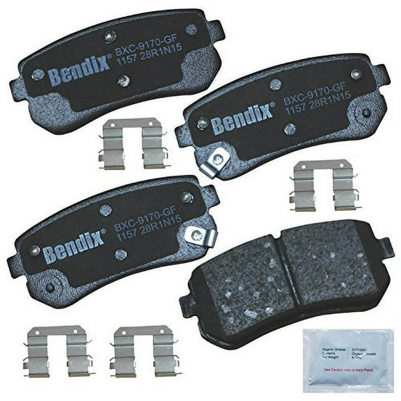 Bendix CFC1157 Premium Copper Free Ceramic Brake Pad (with Installation Hardware Rear)