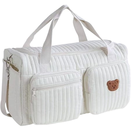 SPEKSEE Quilted Diaper Bag Large Capacity Duffle Bag Weekender Bag for Hospital and Weekender Travel