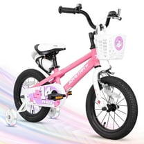 JOYSTAR Pluto Kids Bike with Training Wheels for 14 inch Bike, Pink