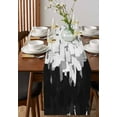 thumbnail image 2 of Black White Table Runner Abstract Graffiti Paint Country Retro Tribal Tablerunners 13 x 120 Inch, Table Decorations Tabletop Scarf for Summer Gathering Holiday Farmhouse Kitchen Dining Decor, 2 of 6