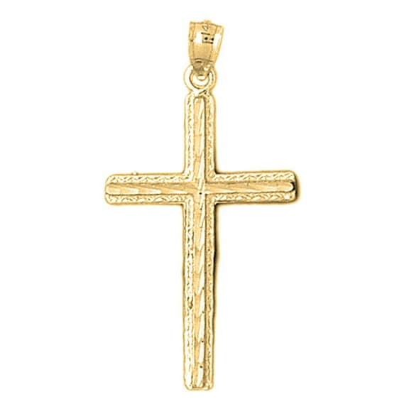 18K Yellow Gold Latin Cross Pendant - 40 mm