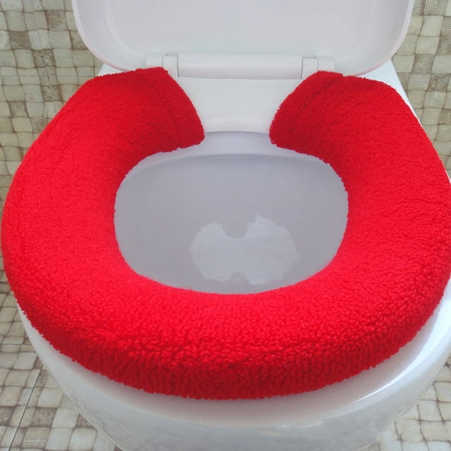 mmirethe High-end Texture Toilet Seat Pad Comfort And Easy Installation Exquisite Craft Rose Red 5Set