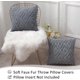 thumbnail image 2 of Soft Faux Fur Throw Pillow Covers 16x16 - Plush Short Wool Velvet Decorative Pillow Covers - Couch Sofa Pillow Covers for Living Room - with 3D Diamon, 2 of 4
