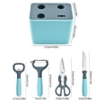 thumbnail image 2 of Juego de cuchillos para frutas de acero inoxidable | El juego de utensilios de cocina de 5 piezas incluye: tijeras, pelador, abridor de botellas, cubo de almacenamiento | Ergonómico apto para, 2 of 7
