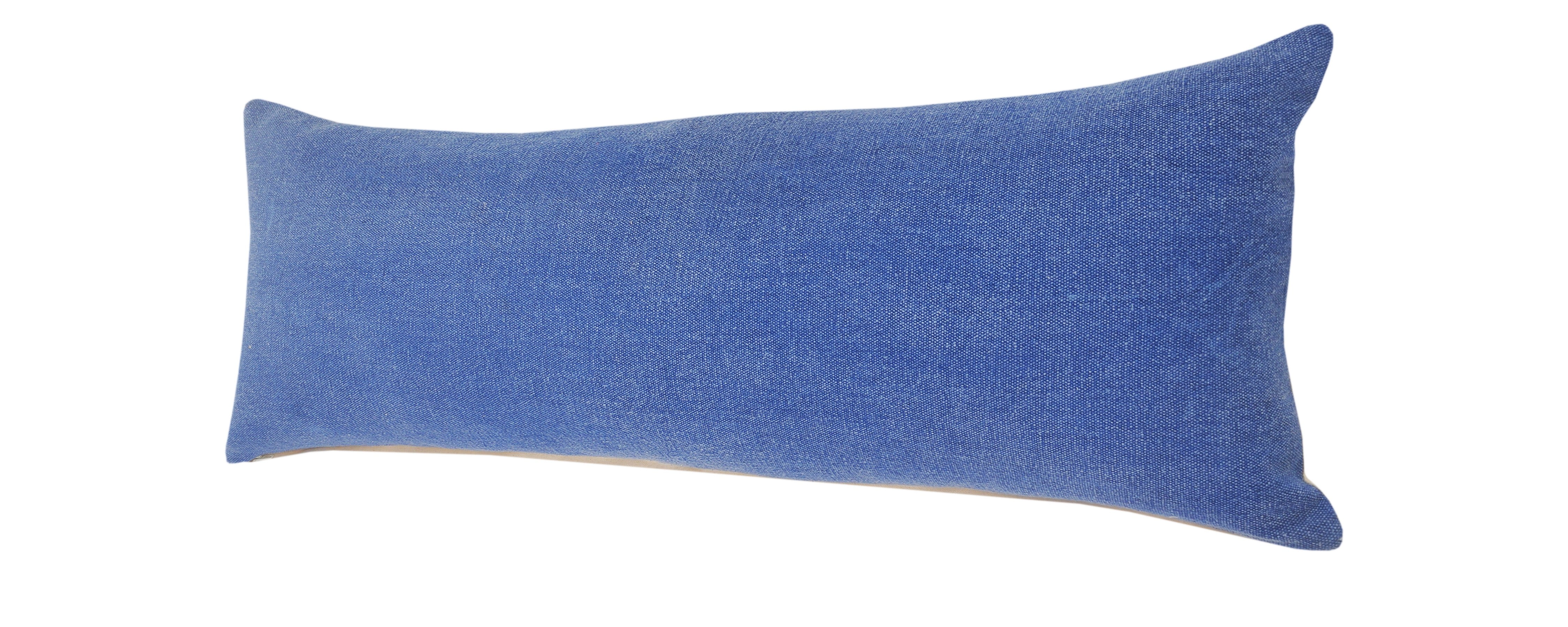 Ox Bay Tatum 14" x 36" Blue Solid Cotton Adult Decorative Throw Pillow