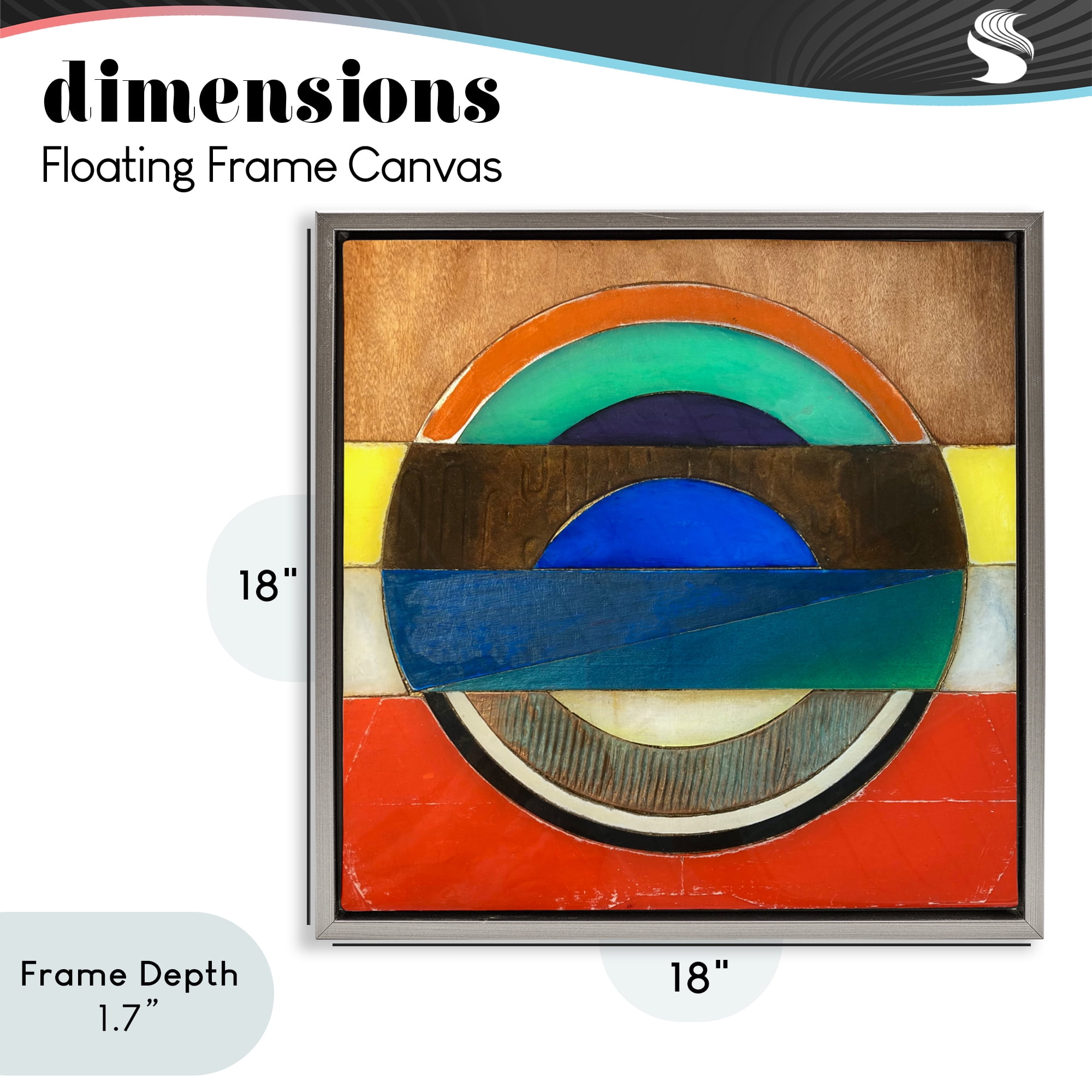 Stupell Industries Bisected Circle Structure Gray Framed Floater Canvas Wall Art, design by Matthew Finger