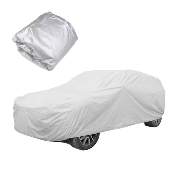 Universal Full Car Cover for SUV & Sedan All-Season Outdoor Waterproof Dust & Snow Protection UV Resistant Rainproof Hail Guard with Elastic Hems for M-XXL Vehicles
