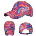 thumbnail image 2 of XIAOCHA Womens Tie Dye Print Baseball Cap Adjustable Hat Band Sun Protection Ball Hat,Hot Pink, 2 of 5