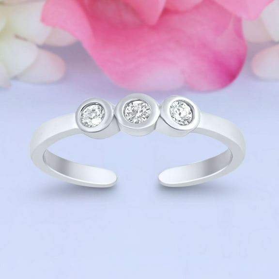 3mm Toe Band Ring 925 Sterling Silver Thin Adjustable Stylish Rings For Women