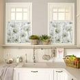 thumbnail image 4 of Sage Green Flowers Kitchen Curtains and Valances Set, Rod Pocket Curtains Tier Farmhouse Window Curtains 24 Inch Length, Spring Botanical Floral Plants 3 Piece Kitchen Curtains Set, 4 of 6