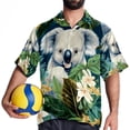 thumbnail image 4 of Koala Men's Short Sleeve Hawaiian Beach Poplin Shirt Casual Printed Button Down Summer Unisex Shirt, 4 of 6