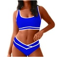 thumbnail image 2 of Homenesgenics Swim Suits for Women 2026 Tankini Bikini Women's Cushion Swimsuit Women's High Waisted Set Sports Two-piece Set With High Waistband Lining Chest Blue M, 2 of 7