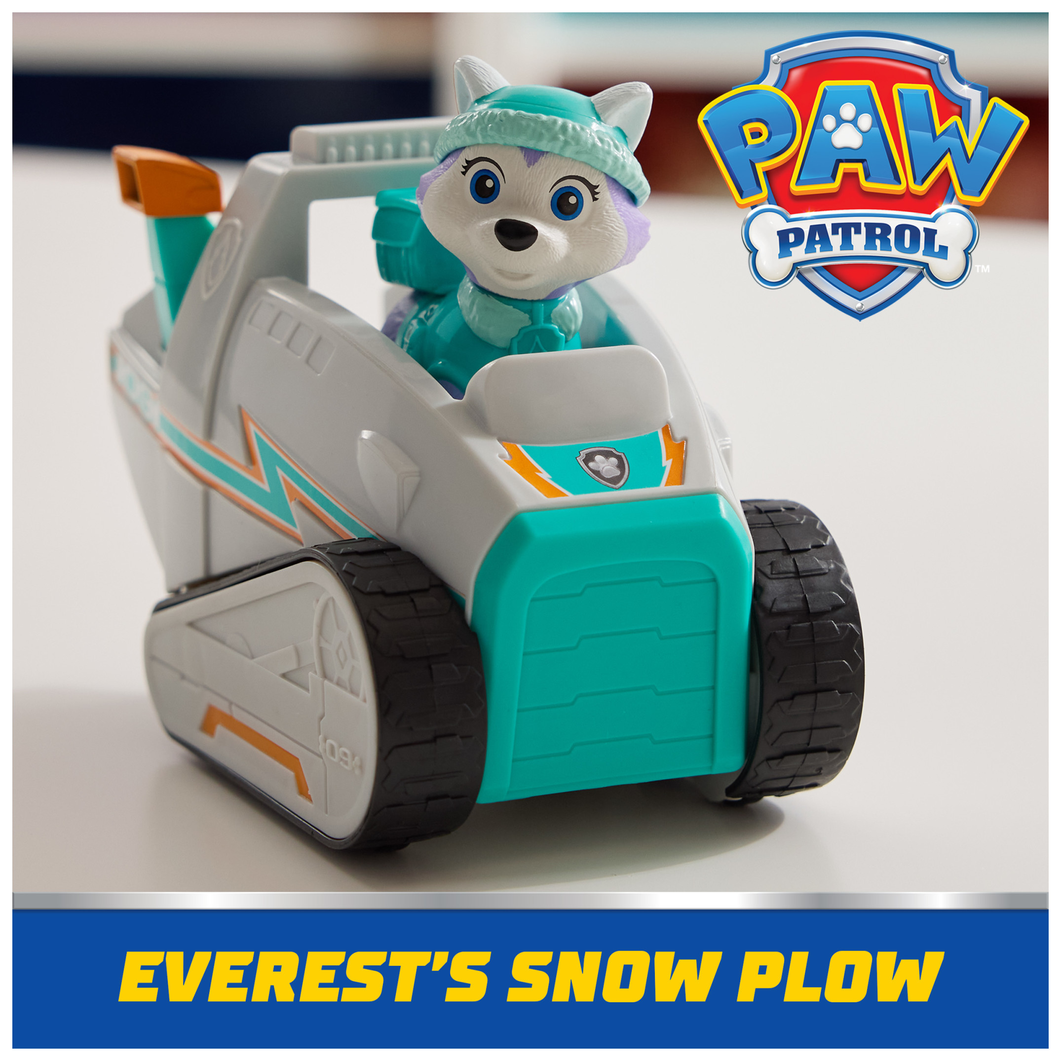 PAW Patrol Snow Plow Vehicle with Collectible Everest Figure, Sustainably Minded Toys for Kids Ages 3+