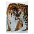thumbnail image 3 of Ambesonne Tiger Tablecloth Rectangular Table Cover, Siberian Predator Feline, 60"x90", Pale Brown Black, 3 of 4