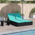 thumbnail image 1 of vidaXL Double Sun Lounger with Cushions Black Poly Rattan, 1 of 5