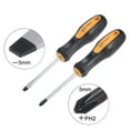 thumbnail image 3 of Uxcell #2 Phillips / 5mm Slotted 3" S2 Steel Round Shaft Magnetic Screwdriver Set, Non-Slip Black+Yellow Handle, 3 of 5
