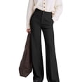 thumbnail image 4 of Women Wide Leg Pants Summer High Waisted Business Casual Work Dress Pants Trousers Slacks Black S, 4 of 9