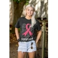 thumbnail image 4 of Survivor Breast Cancer Pink Ribbon Women's Plus Size Graphic Tee Brisco Brands 5X, 4 of 5