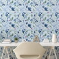 thumbnail image 2 of Ambesonne, Flowers Boho Peel & Stick Wallpaper for Home, Leaves Greenery Art, 13"x72", Pale Blue Peacock Green, 2 of 5