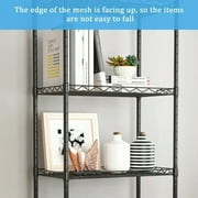 Lowestbest 5 Tier Wire Shelving, Metal Storage Shelves, Heavy Duty Adjustable Shelf Standing Kitchen Rack, Black (21.25 x 11.42 x 59.06)