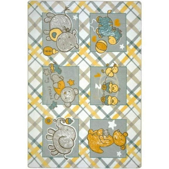Kid Essentials Cozy Creatures Infants & Toddlers Rectangle Rugs  Multi Color - 3 ft. 10 in. x 5 ft. 4 in.