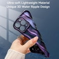 thumbnail image 4 of 3D Water Ripple Pattern Case for iPhone 12 Pro Max 6.7 inch, Solid Color Cute Curly Waves Frame Shape Phone Case Glossy Shockproof Soft TPU Anti-Scratch Phone Cover Slim Bumper Case - Purple, 4 of 15