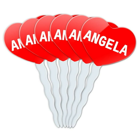 Angela Heart Love Cupcake Picks Toppers - Set of 6