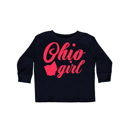 

Inktastic ohio girl cursive pink Gift Toddler Toddler Girl Long Sleeve T-Shirt
