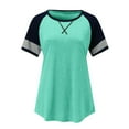 thumbnail image 3 of Womens Casual Fashion Printed Crew Neck Short Sleeve Pullover T Shirt Striped Womens Shirt Womens Striped Tee Shirts Short Sleeve plus Size T Shirts Womens Tees Active Shirts Women Short Sleeve Ladies, 3 of 4