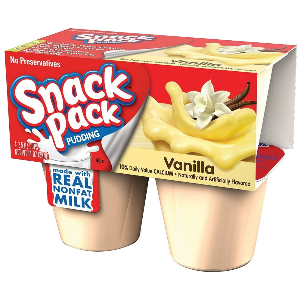 Hunt's Snack Pack Vanilla Pudding, 3.5 Oz., 2 Cups HUN55419 Walmart